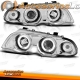 FARÓIS ANGEL EYES / BMW E46 4P / 98-01 FUNDO CROMADO