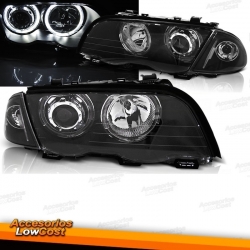 FAROIS ANGEL EYES CCFL / BMW E46 / 98-01 FUNDO CROMADO