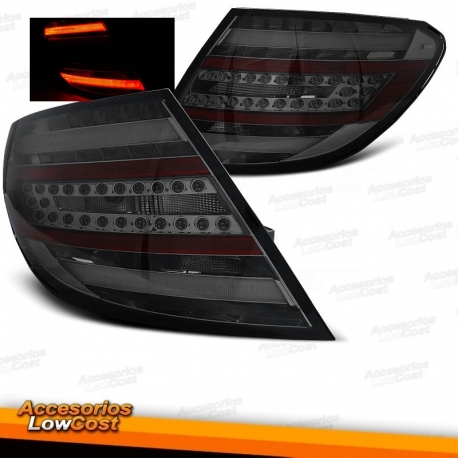 PILOTOS MB CLASE C W204 SEDAN 07-11 GRIS AHUMADO LED BAR