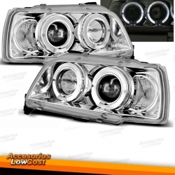 FAROS CON OJOS DE ANGEL RENAULT CLIO 1 91-96. FONDO NEGRO.