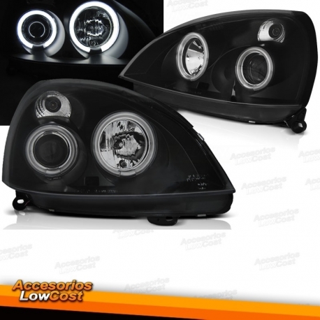 FAROS OJOS DE ANGEL CCFL CLIO, 01-05- CRISTAL CLARO/NEGRO