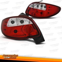 PILOTOS TRASEROS 206, 98-10- CRISTAL CLARO- ROJO - BLANCO- SOLO LIMOUSINE