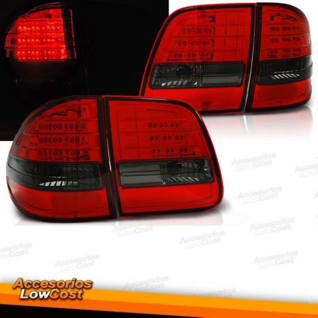 PILOTOS MERCEDES W210,99-02 - LED 4 PIEZAS- CRISTAL CLARO/ROJO-NEGRO- KOMBI