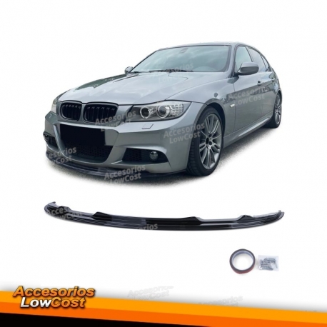 Spoiler delantero negro brillante apto para BMW Serie 3 E90 E91 08-12