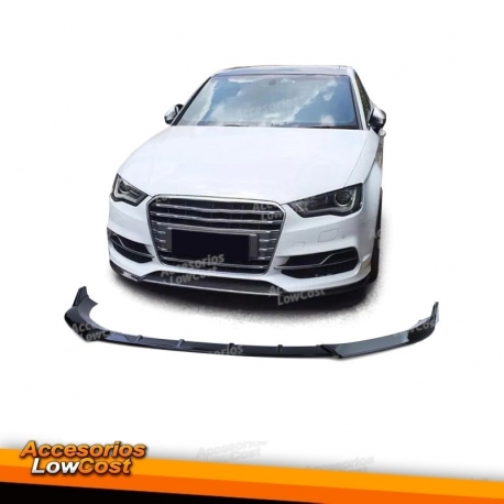 Spoiler delantero negro brillo para Audi A3 8V pre-facelift 12-16