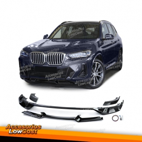 Spoiler dianteiro preto brilhante adequado para BMW X3 G01 a partir de 21