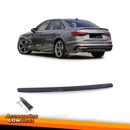 Spoiler trasero deportivo negro mate apto para Audi A4 B9 sedán 15-19