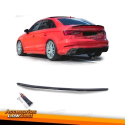 Spoiler traseiro esportivo preto fosco adequado para Audi A3 S3 RS 8V Limo 13-21