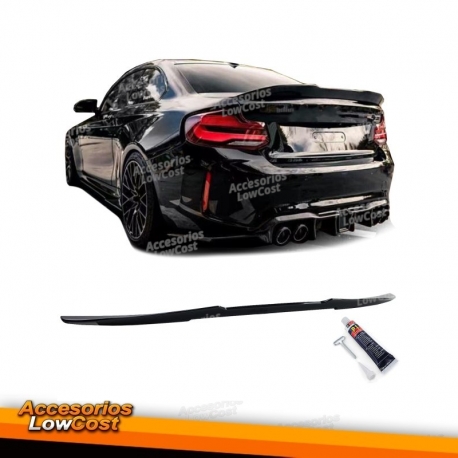 Spoiler trasero cola de pato negro brillante apto para Serie 2 BMW F22 Coupé 2013-2022