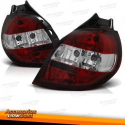 FAROLINS TRASEIROS LED PARA RENAULT CLIO III (06/2005-04/2009) VERMELHO / ESCURECIDO