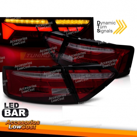 Faróis traseiras LED fundo vermelho para AUDI A5 11-16