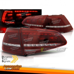 Farois traseiros LED vermelhas e brancas com indicador dinâmico VW GOLF 7 13-17