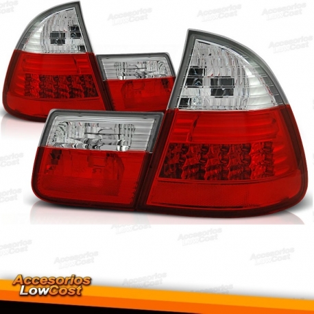 FAROLINS TRASEIROS LED / BMW E46 TOURING / 98-05 VERMELHO BRANCO