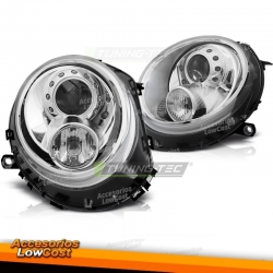 Faros delanteros cromados para Mini Cooper 06-14