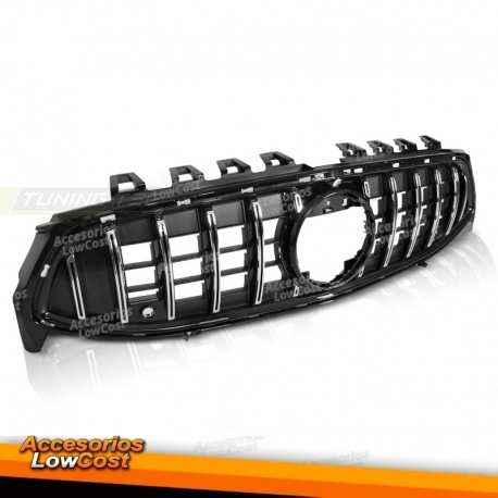 Parrilla deportiva cromada y negra para Mercedes W118 19-