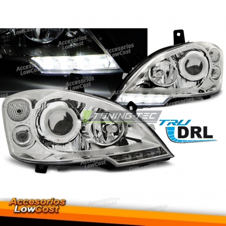 Farois dianteiros DRL cromados para Mercedes Vito W639