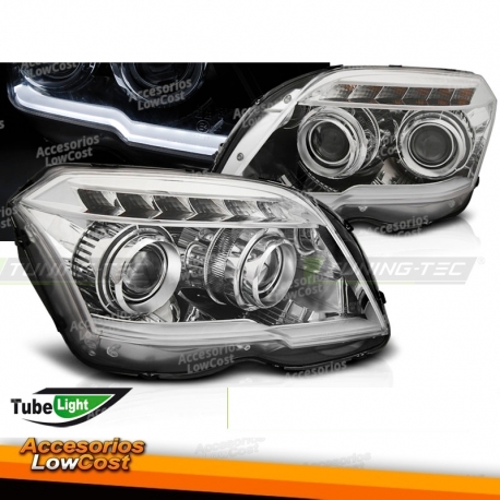 Faros delanteros cromados para Mercedes GLK X204 06.08-08.12