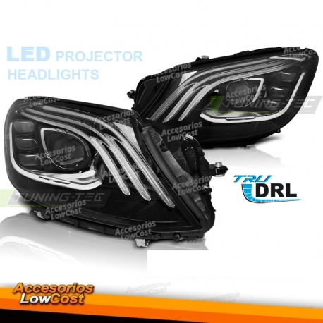 Faros delanteros DRL LED Negros para Mercedes W222 13-17