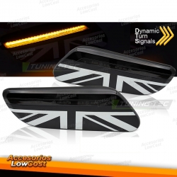 Indicador lateral LED preto com bandeira GB para Mini Cooper F55 F56 F57 21-