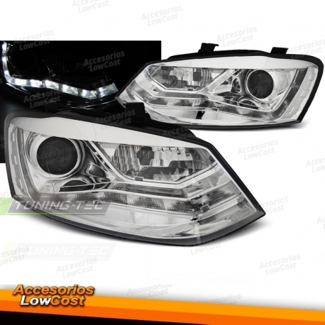 Faros delanteros cromados para Volkswagen Polo 6R 09-14