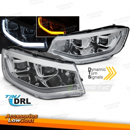 Faros delanteros cromados para Volkswagen Caddy 20-