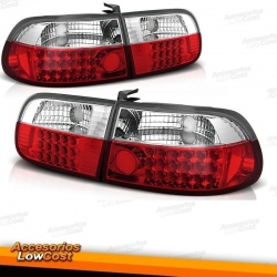 FAROLINS LED HONDA CIVIC. VERMELHO / CROMADO