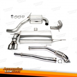 TA Technix Upgrade Kit Downpipe + sistema de acero inoxidable 2x80mm apto para Audi A3 8P, VW Golf V+VI