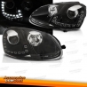 FARÓIS COM PROJETOR + PISCA LED / VW GOLF 5 MK V / 03-08 FUNDO PRETO