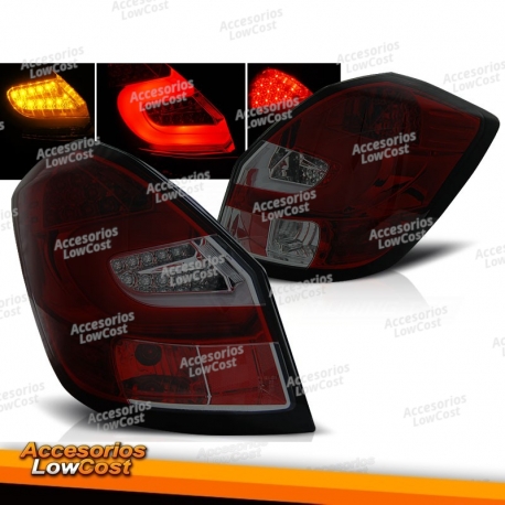 Luzes traseiras LED para Skoda Fabia II 07-14 Vermelho fumado