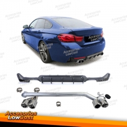 Difusor trasero de carbono + tubo de escape de aspecto deportivo para BMW F32 F33 F36 425 428 430