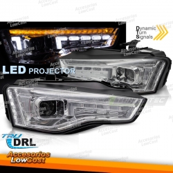 Faros LED cromados SEQ para AUDI A5 11-16