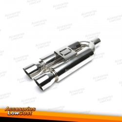 Silenciador trasero deportivo TA Technix de acero inoxidable universal 2 x 88 x 90 mm ovalado / afilado / inclinado