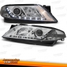 FARÓIS COM LUZ DIURNA LED / RENAULT LAGUNA / 01-05 FUNDO CROMADO