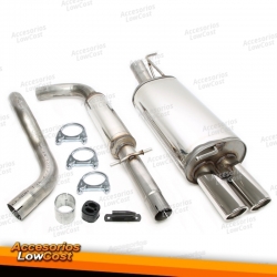 Sistema de escape de acero inoxidable TA Technix 2x80mm adecuado para Audi A3 Tipo 8L/ VW Golf IV Tipo 1J, New Beetle Tipo 1C