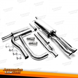 Sistema de escape TA Technix de acero inoxidable 2x76mm DTM apto para Audi A4 sedán, Avant, tipo B5