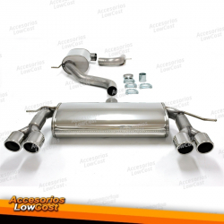 Sistema de escape TA Technix Duplex de acero inoxidable 2x80mm apto para VW Scirocco III