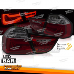 LUCES TRASERAS DE BARRA LED ROJAS HUMO SEQ se adapta a BMW E90 09-11
