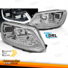 FARÓIS DRL TUBO DE LUZ CROMADO SEQ compatível com VW TOURAN II 08/10-15