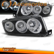 FARÓIS ANGEL EYES / SKODA FABIA / 99-07 FUNDO PRETO