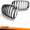 GRELHAS FRONTAIS BMW X5 E70 (07-10) / X6 E71 E72 (08-) PRETO CROMADAS