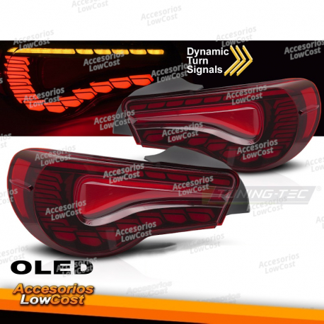 LUZES TRASEIRAS PARA TOYOTA GT86 12-21 VERMELHO OLED