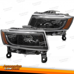 FARÓIS PARA CHRYSLER JEEP GRAND CHEROKEE 14-16 LUZ DE TUBO PRETO