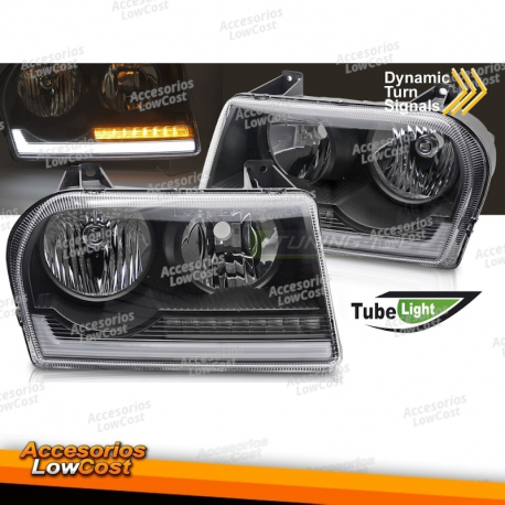 FARÓIS PARA CHRYSLER 300 05-08 TUBO DE FAROL PRETO