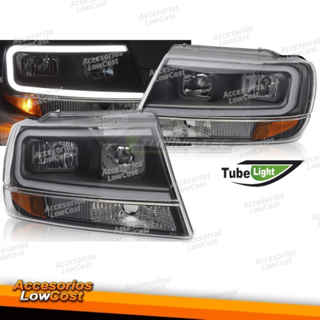 FARÓIS PARA CHRYSLER JEEP GRAND CHEROKEE 99-05.05 TUBO DE FAROL PRETO