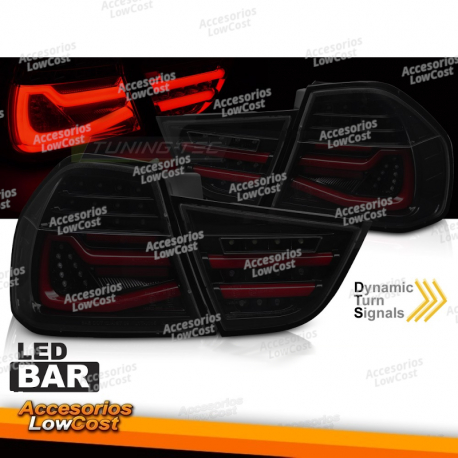 LUZES TRASEIRAS SEQ LED PRETAS DEFUMADAS PARA BMW E90 09-11