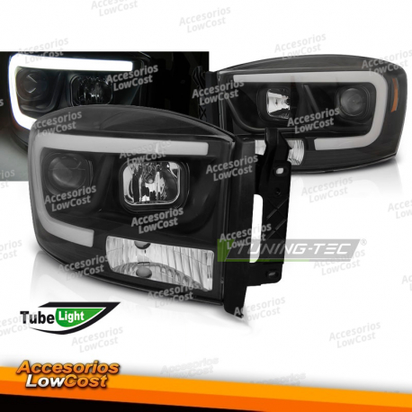 FARÓIS PARA DODGE RAM 06-08 BLACK TUBE LIGHT