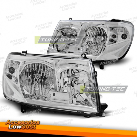FARÓIS PARA TOYOTA LAND CRUISER FJ100 05-06 CROMADO