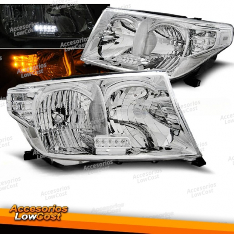 FARÓIS PARA TOYOTA LAND CRUISER FJ200 07-12 LED CROMADO