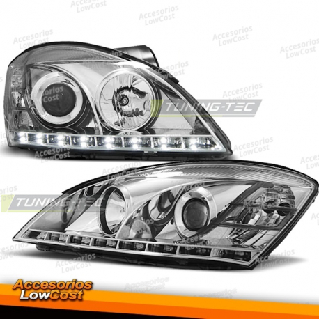 FARÓIS PARA KIA CEED 09.06-08.09 LUZ DIURNA CROMADA