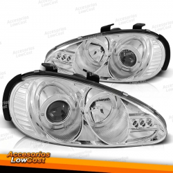 FARÓIS PARA MAZDA MX3 91-98 OLHOS DE ANJO CROMADOS